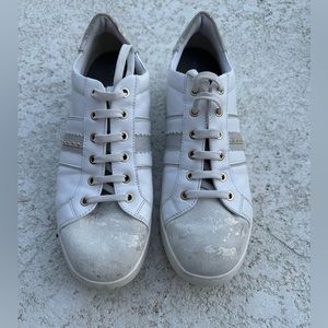 GEOX Respira White/Gold Shoes